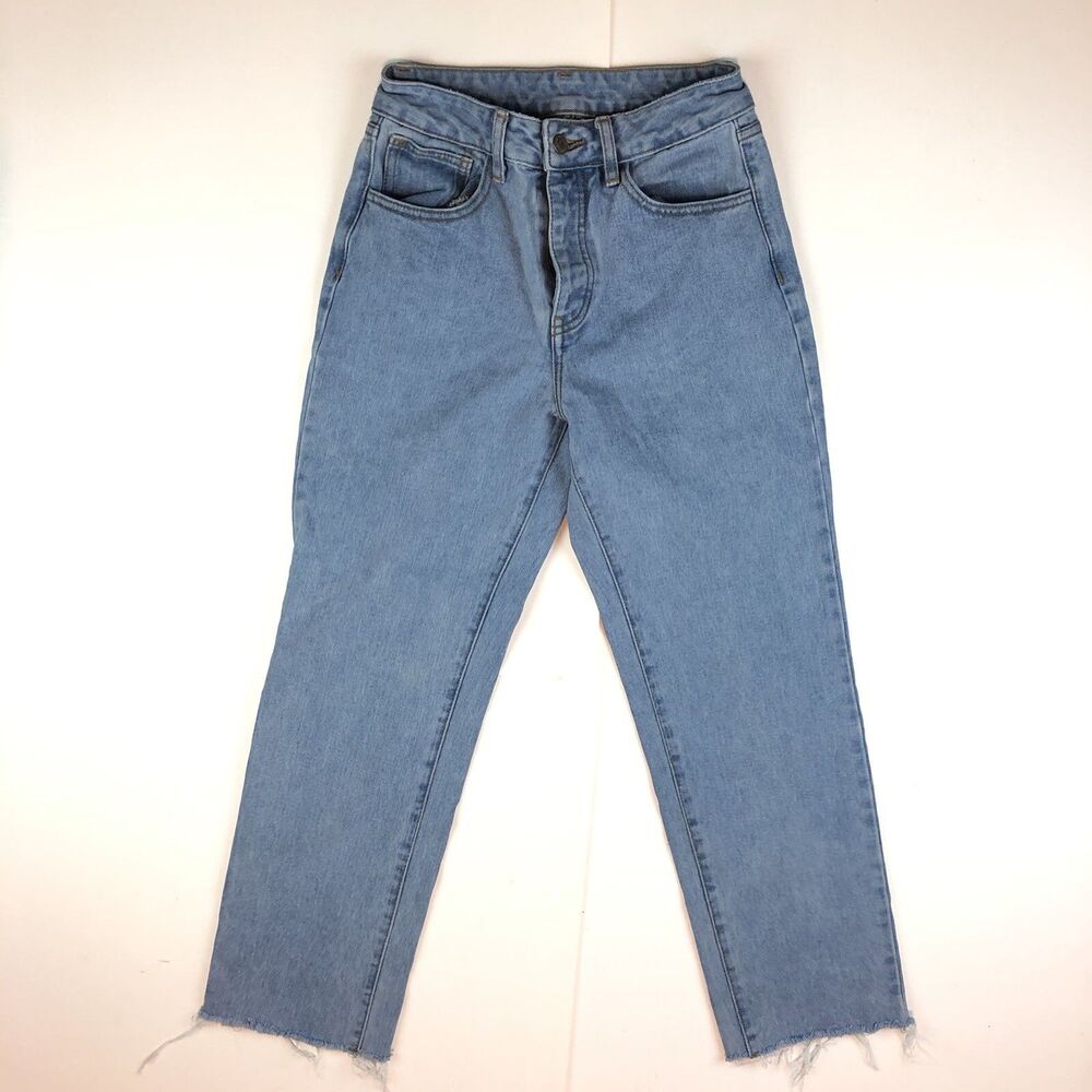 J. Galt Button Fly Jeans Frayed Cuff Straight Leg Light Wash Small XXX20